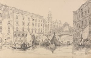 Album of 30 Views in the Tyrol and Italy: The Rialto - Venice 8th Nov.r 1840 by Sir Charles D
