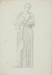 Draped Figure of Woman Playing on a Harp