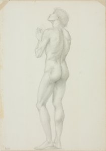 Standing Male Nude with Hands Clasped in Prayer