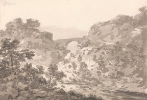 Bridge over Stream, North Wales by Sir George Howland Beaumont seventh Baronet