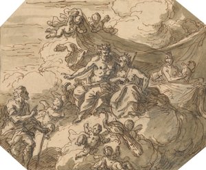 Design for a Mythological Scene, with Jupiter and Juno