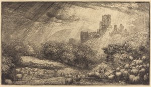 Corfe Castle: Effect of Sunshine after Rain by Sir John Charles Robinson