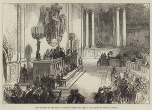 The Brother of the King of Portugal taking his Seat in the House of Peers at Lisbon by Sir John Charles Robinson