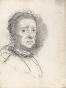 Head of an Elderly Lady; Studies from Raphael