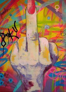 Colorful Middle Finger Art
