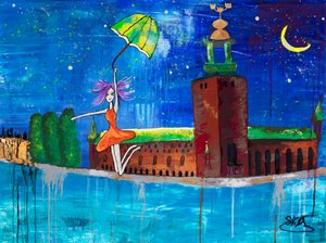 Whimsical Girl Stockholm Night