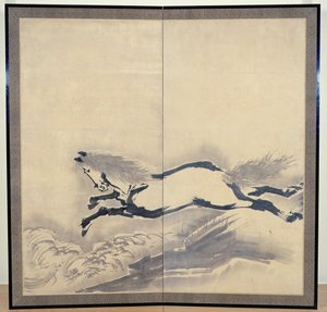 Horse Jumping, Japanese, Edo period, c.18th century by Soga Shohaku
