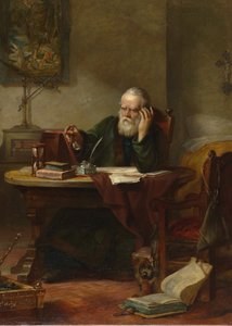 (detail) John Milton Visiting Galileo When a Prisoner of the Inquisition by Solomon Alexander Hart