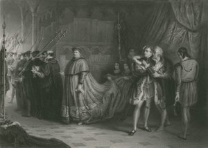 The Quarrel of Wolsey and Buckingham, King Henry VIII by Solomon Alexander Hart