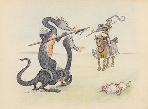 Illustration for Little Twin Dragons by S Rosamond Praeger by Sophia Rosamond Praeger