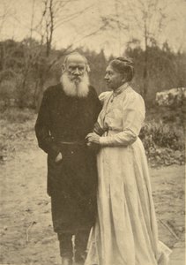 Russian author Leo Tolstoy and his wife, Sophia, Russia, 23 September 1910 by Sophia Andreevna Tolstaya