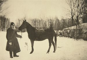 Russian Author Leo Tolstoy with a Horse, Yasnaya Polyana, Near Tula, Russia by Sophia Andreevna Tolstaya