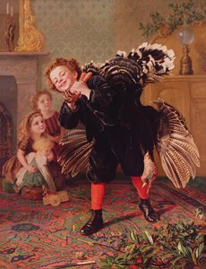 Here Comes the Gobbler..., c.1877 by Sophie Gengembre Anderson