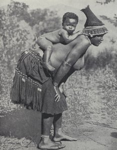 Woman Carrying Her Baby on Her Back, South Africa