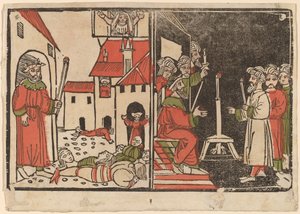 Massacre of the Firstborn and Egyptian Darkness by Spanish 15th Century