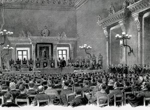 A Gathering of Catalan Nationalists in the Manresa City Hall by Spanish School