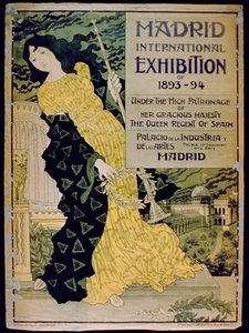 Advertisement for the Madrid International Exhibition of 1893-94 at the Palace of Industry and Arts, Madrid, 1893