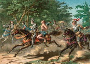 Capture of the Chief Caonabo on Hispaniola
