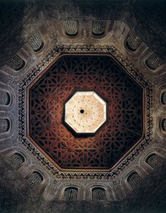 Ceiling of the Madrasa of Granada, Spain, built in 1349 by Spanish School