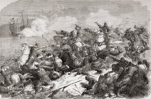 Chinese Attempted Invasion of Japan in the 13th Century, Published 1878 by Spanish School