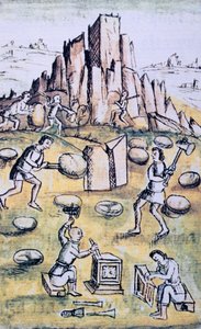 Codex of the conquest of Mexico: Stone work by Spanish School