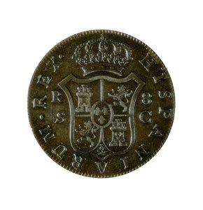 Coin of 8 Spanish Reals, Castilian Currency Struck in Seville During the Reign of Charles IV by Spanish School