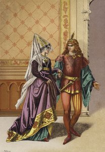 European Noblewoman and Minstrel, 15th Century by Spanish School
