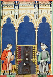 Two Backgammon Players, from the Book of Games, Chess, Dice and Boards, 1282