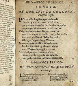 Sonnet to Lope de Vega, poem included in 