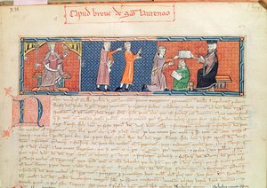 Guillaume Jaubert Taking an Oath Before King James I of Majorca, from the Capbreu de Clayra et de Millas, 1292