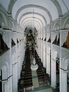 Interior of the cathedral begun in 1078 by Spanish School