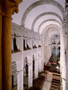 Interior of the cathedral begun in 1078 by Spanish School