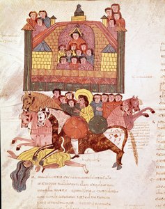Mozarabic Bible Page: Death of Queen Jezebel by Spanish School