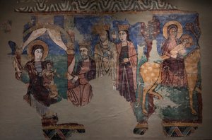 Mural Origin of the church iglesia de la Asuncion de María en Navasa (Huesca). Ca 1200