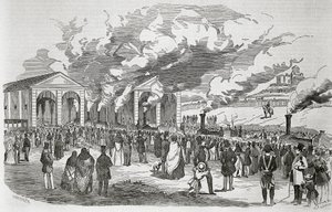 Opening of the Madrid-Aranjuez railway line by Spanish School
