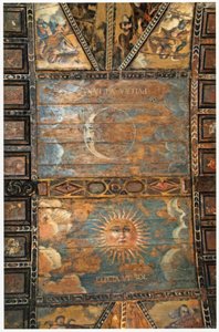 Painted ceiling of the sanctuary of Our Lady of the Hermits at As Ermidas, Galicia, Spain by Spanish School