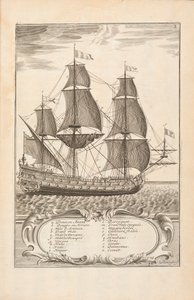 Plate 3 from Lart des Armées Navales by Paul Hoste, Leon, 1727