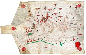 Portulan chart of Mediterranean Sea and NE Atlantic