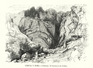 Ravine of Delphi, Greece by Spanish School