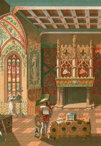 Salon of a feudal castle by Spanish School