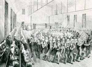 Shaker meeting in New Lebanon, New York by Spanish School