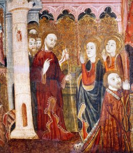 St Lazarus with His Sisters Martha and Mary by Spanish School