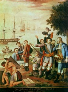 The Conquest of Mexico: Diego Velasquez de Cuellar Chooses Hernando Cortes as General of the Armada by Spanish School
