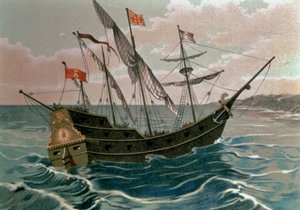 The Santa Maria Approaching the Coast of the New World in 1492, from 