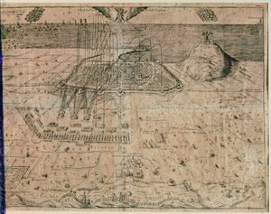 The siege of the city of Barcelona by troops of King Philip IV during the Reapers