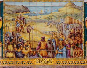 Tiles Depicting the Disembarkation of Hamilcar and His Son Hannibal at Akra Leuce During the First Punic War (264-241 BC) by Spanish School