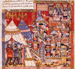 Trojan War: the city of Troy and the Greek encampment (detail)