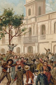 Uprising against President Juarez Celman of Argentina, Buenos Aires, 1890 by Spanish School