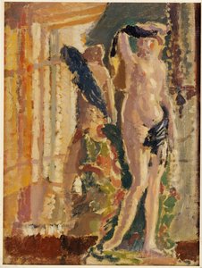 A Porcelain Figurine by a Mirror