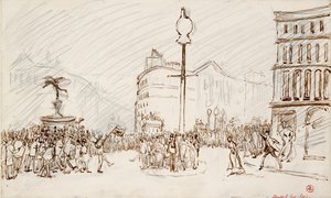 Street Scene-Piccadilly Circus by Spencer Gore
